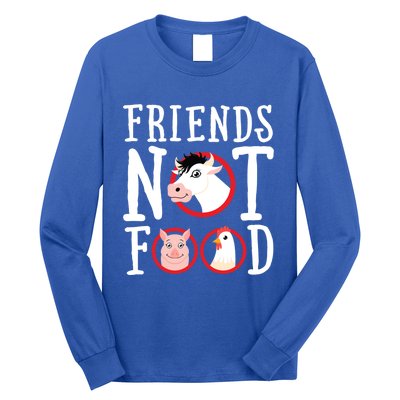 Friends Not Food Gift Vegan Animal Love Veganism Gift Long Sleeve Shirt