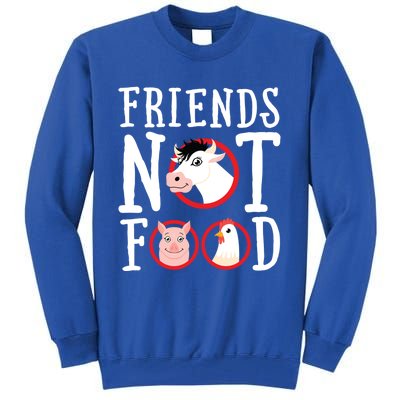 Friends Not Food Gift Vegan Animal Love Veganism Gift Tall Sweatshirt