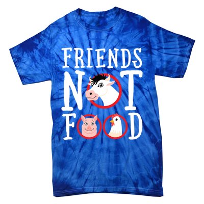 Friends Not Food Gift Vegan Animal Love Veganism Gift Tie-Dye T-Shirt