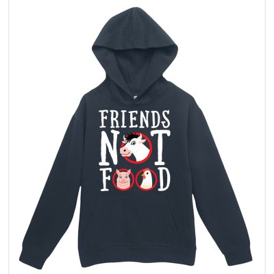 Friends Not Food Gift Vegan Animal Love Veganism Gift Urban Pullover Hoodie