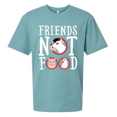 Friends Not Food Gift Vegan Animal Love Veganism Gift Sueded Cloud Jersey T-Shirt