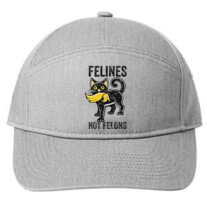 Felines Not Felons Anti Trump Cat Eating Trump Hair 7-Panel Snapback Hat