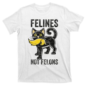 Felines Not Felons Anti Trump Cat Eating Trump Hair T-Shirt