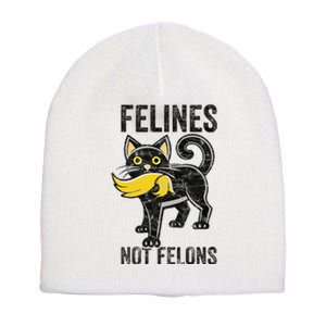 Felines Not Felons Anti Trump Cat Eating Trump Hair Short Acrylic Beanie