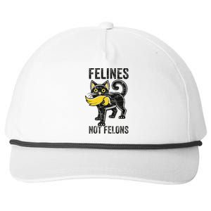 Felines Not Felons Anti Trump Cat Eating Trump Hair Snapback Five-Panel Rope Hat