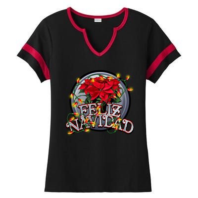 Feliz Navidad Ladies Halftime Notch Neck Tee