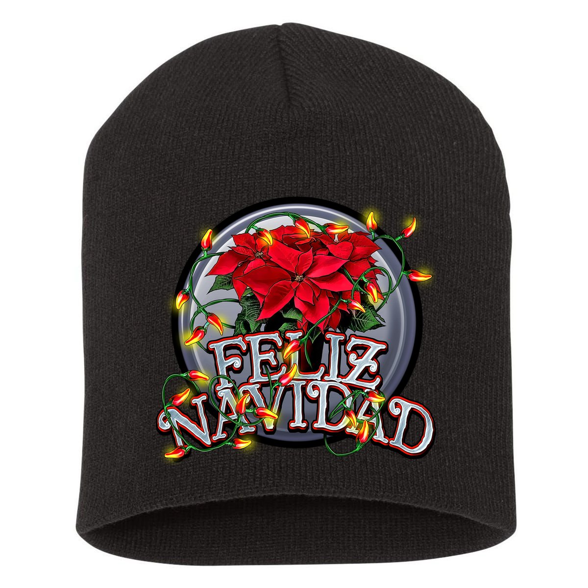 Feliz Navidad Short Acrylic Beanie