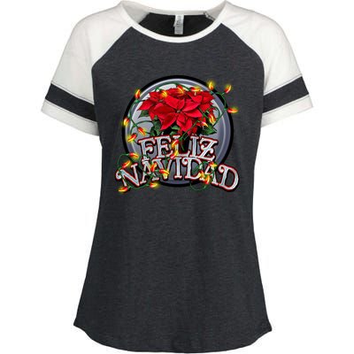 Feliz Navidad Enza Ladies Jersey Colorblock Tee