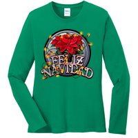 Feliz Navidad Ladies Long Sleeve Shirt