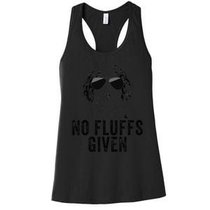 Funny No Fluffs Given Sheepadoodle Doodle Dog Mom Dad Women's Racerback Tank