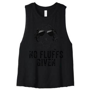 Funny No Fluffs Given Sheepadoodle Doodle Dog Mom Dad Women's Racerback Cropped Tank