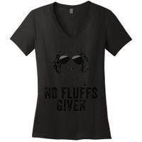 Funny No Fluffs Given Sheepadoodle Doodle Dog Mom Dad Women's V-Neck T-Shirt