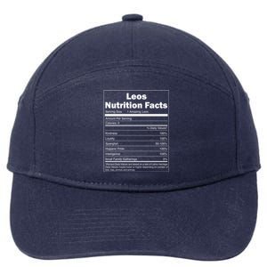 Funny Nutrition Facts Last Name Design Leos Gift 7-Panel Snapback Hat