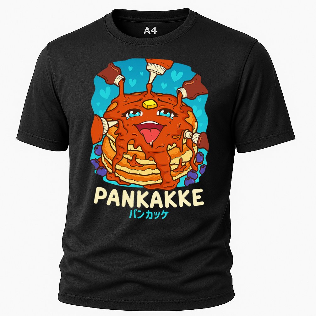 Funny Naughty Foodie Pun Kawaii Pankakke Japanese Pancake Cooling Performance Crew T-Shirt