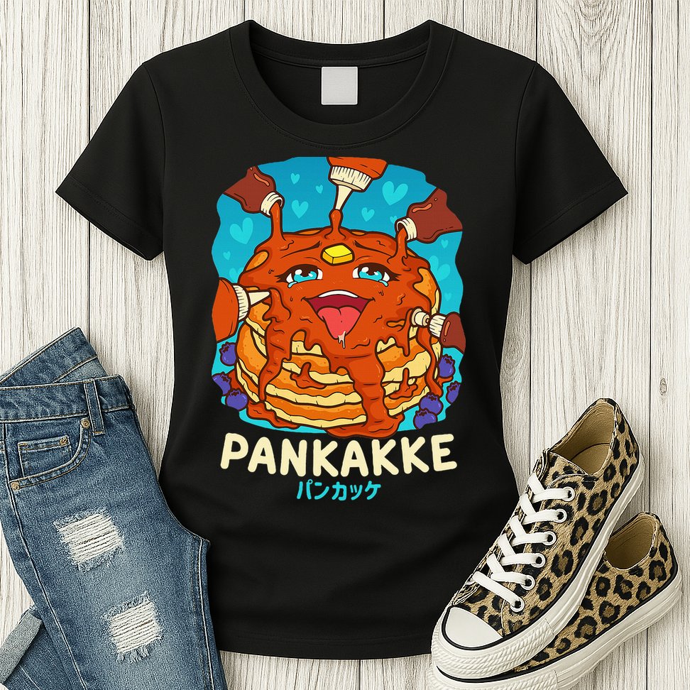 Funny Naughty Foodie Pun Kawaii Pankakke Japanese Pancake Womens T-Shirt