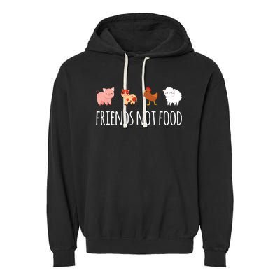 Friends Not Food Vegetarian Vegan Garment-Dyed Fleece Hoodie