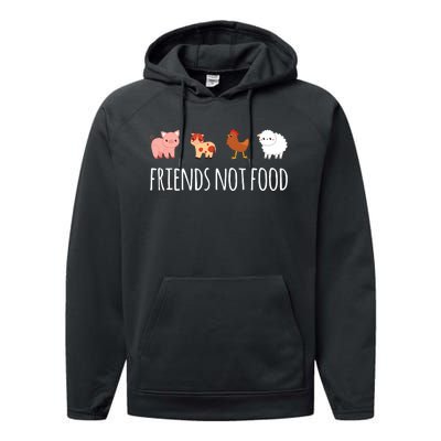 Friends Not Food Vegetarian Vegan Performance Fleece Hoodie