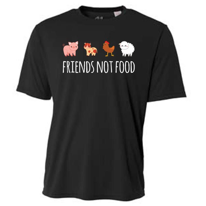 Friends Not Food Vegetarian Vegan Cooling Performance Crew T-Shirt