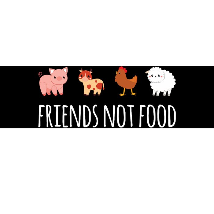 Friends Not Food Vegetarian Vegan Bumper Sticker