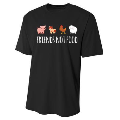 Friends Not Food Vegetarian Vegan Performance Sprint T-Shirt