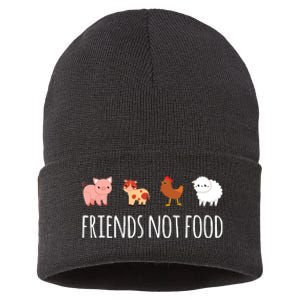 Friends Not Food Vegetarian Vegan Sustainable Knit Beanie