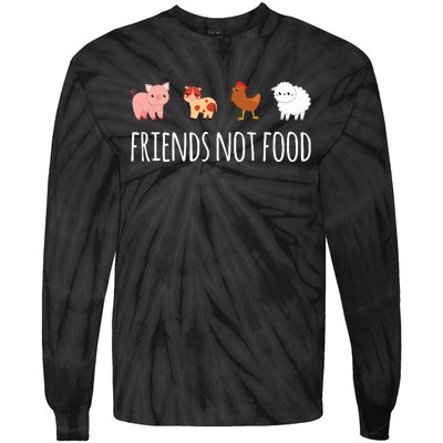 Friends Not Food Vegetarian Vegan Tie-Dye Long Sleeve Shirt