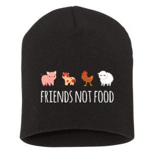 Friends Not Food Vegetarian Vegan Short Acrylic Beanie