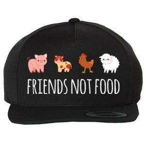 Friends Not Food Vegetarian Vegan Wool Snapback Cap