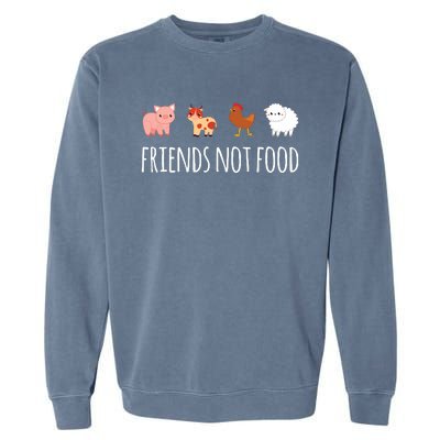 Friends Not Food Vegetarian Vegan Garment-Dyed Sweatshirt