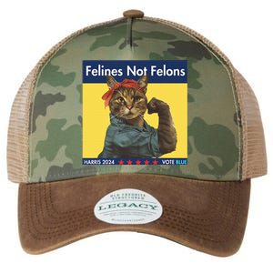 Felines Not Felons Childless Cat Lady Voting Kamala Harris Legacy Tie Dye Trucker Hat