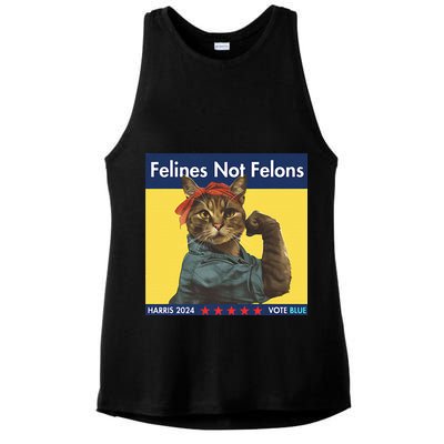 Felines Not Felons Childless Cat Lady Voting Kamala Harris Ladies PosiCharge Tri-Blend Wicking Tank