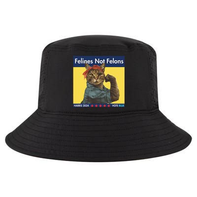 Felines Not Felons Childless Cat Lady Voting Kamala Harris Cool Comfort Performance Bucket Hat