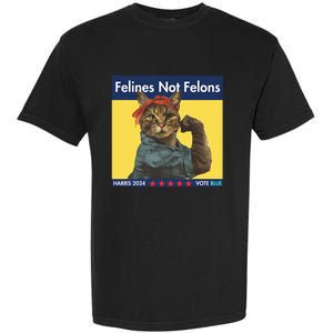 Felines Not Felons Childless Cat Lady Voting Kamala Harris Garment-Dyed Heavyweight T-Shirt