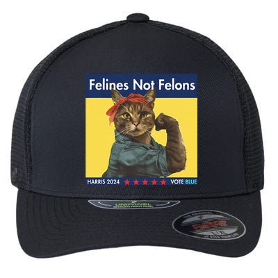 Felines Not Felons Childless Cat Lady Voting Kamala Harris Flexfit Unipanel Trucker Cap