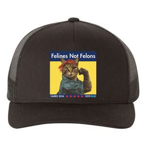 Felines Not Felons Childless Cat Lady Voting Kamala Harris Yupoong Adult 5-Panel Trucker Hat