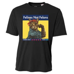 Felines Not Felons Childless Cat Lady Voting Kamala Harris Cooling Performance Crew T-Shirt