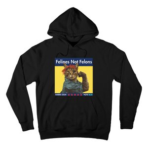 Felines Not Felons Childless Cat Lady Voting Kamala Harris Hoodie