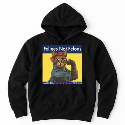 Felines Not Felons Childless Cat Lady Voting Kamala Harris Hoodie