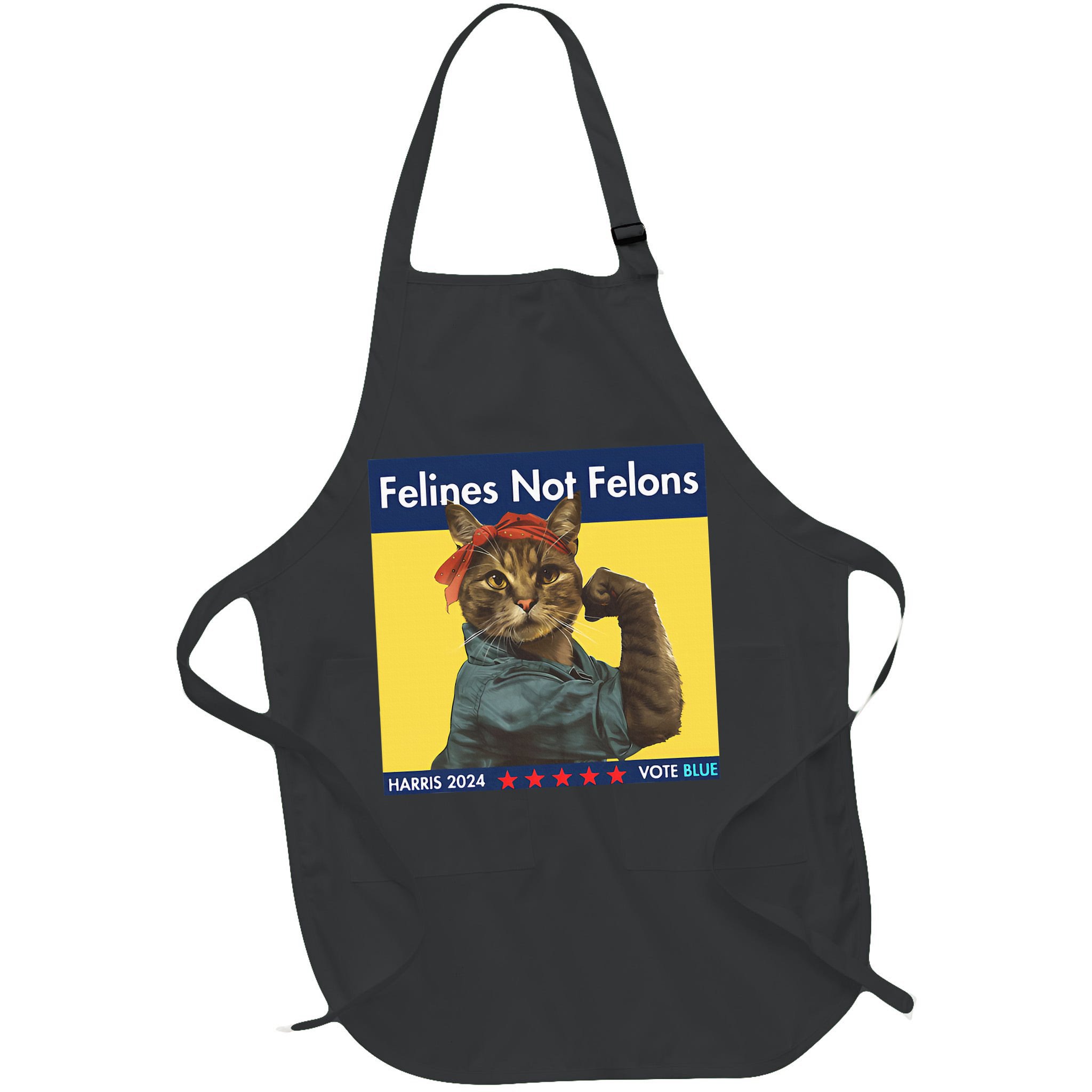 Felines Not Felons Childless Cat Lady Voting Kamala Harris Apron