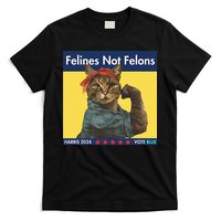 Felines Not Felons Childless Cat Lady Voting Kamala Harris T-Shirt