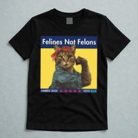 Felines Not Felons Childless Cat Lady Voting Kamala Harris T-Shirt