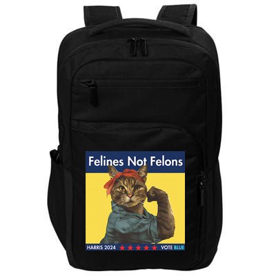 Felines Not Felons Childless Cat Lady Voting Kamala Harris Impact Tech Backpack