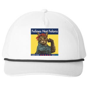 Felines Not Felons Childless Cat Lady Voting Kamala Harris Snapback Five-Panel Rope Hat