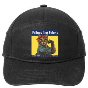 Felines Not Felons Childless Cat Lady Voting Kamala Harris 7-Panel Snapback Hat