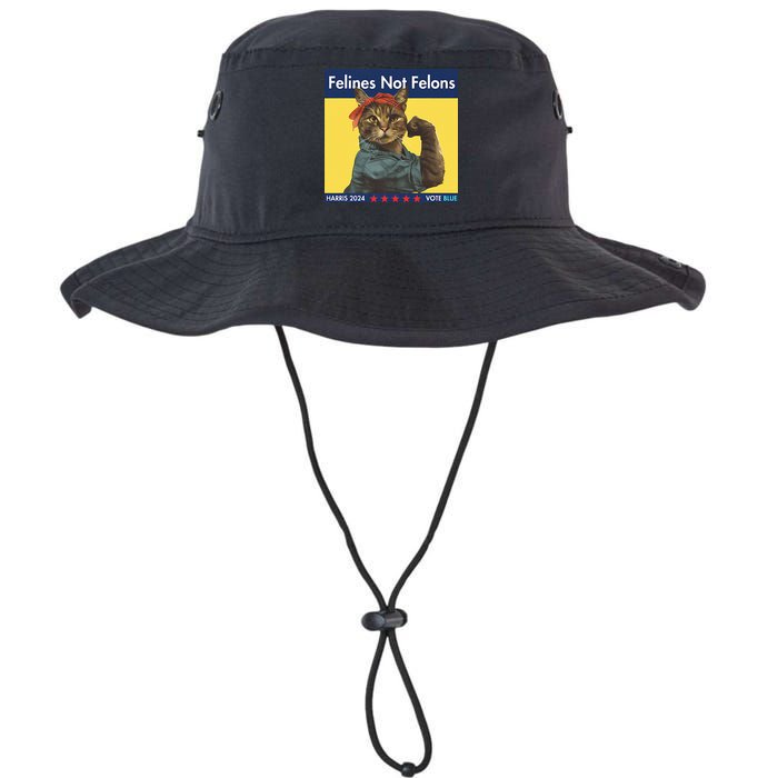 Felines Not Felons Childless Cat Lady Voting Kamala Harris Bucket Hat