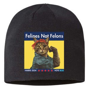 Felines Not Felons Childless Cat Lady Voting Kamala Harris Sustainable Beanie