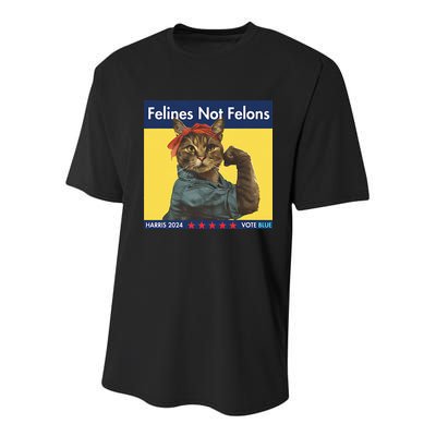 Felines Not Felons Childless Cat Lady Voting Kamala Harris Youth Performance Sprint T-Shirt