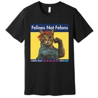 Felines Not Felons Childless Cat Lady Voting Kamala Harris Premium T-Shirt