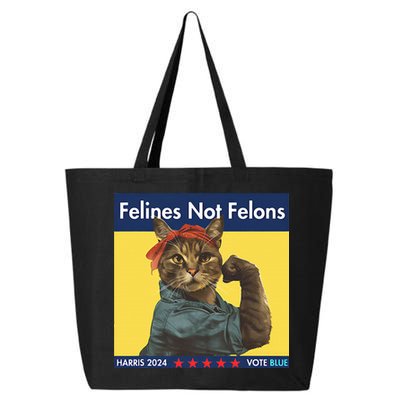 Felines Not Felons Childless Cat Lady Voting Kamala Harris 25L Jumbo Tote