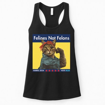 Felines Not Felons Childless Cat Lady Voting Kamala Harris Womens Tank Top